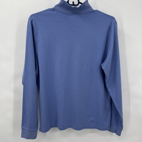 L.L. Bean Women's Mock Turtleneck Purple 100% Cotton Size Med Preppy Old Money - Picture 2 of 9